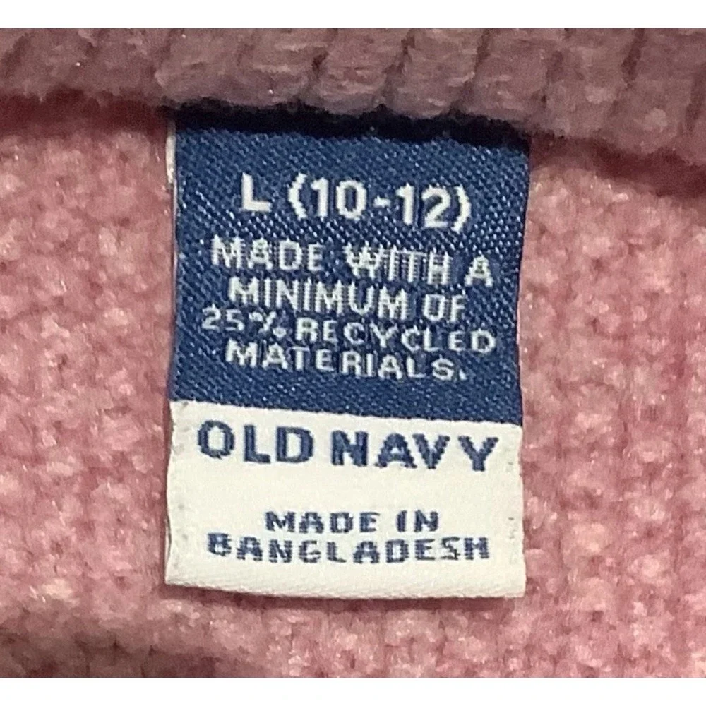 Old Navy Cable Knit Sweater Girls Large Pink Pullover Preppy